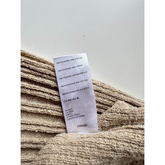 FREE PEOPLE BEACH Delancey Beige Cotton Blend Knit Cover-Up Sweater, Size M - Picture 11 of 13
